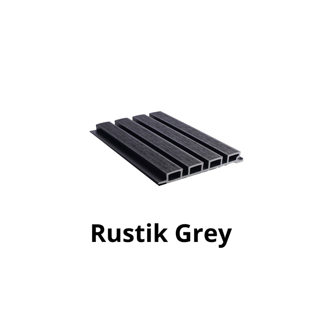 1 AMOSTRA Revestimento Compósito Cux Castellation, 100mmx216mmx28mm, Brushed - Rustik Grey - Image 1