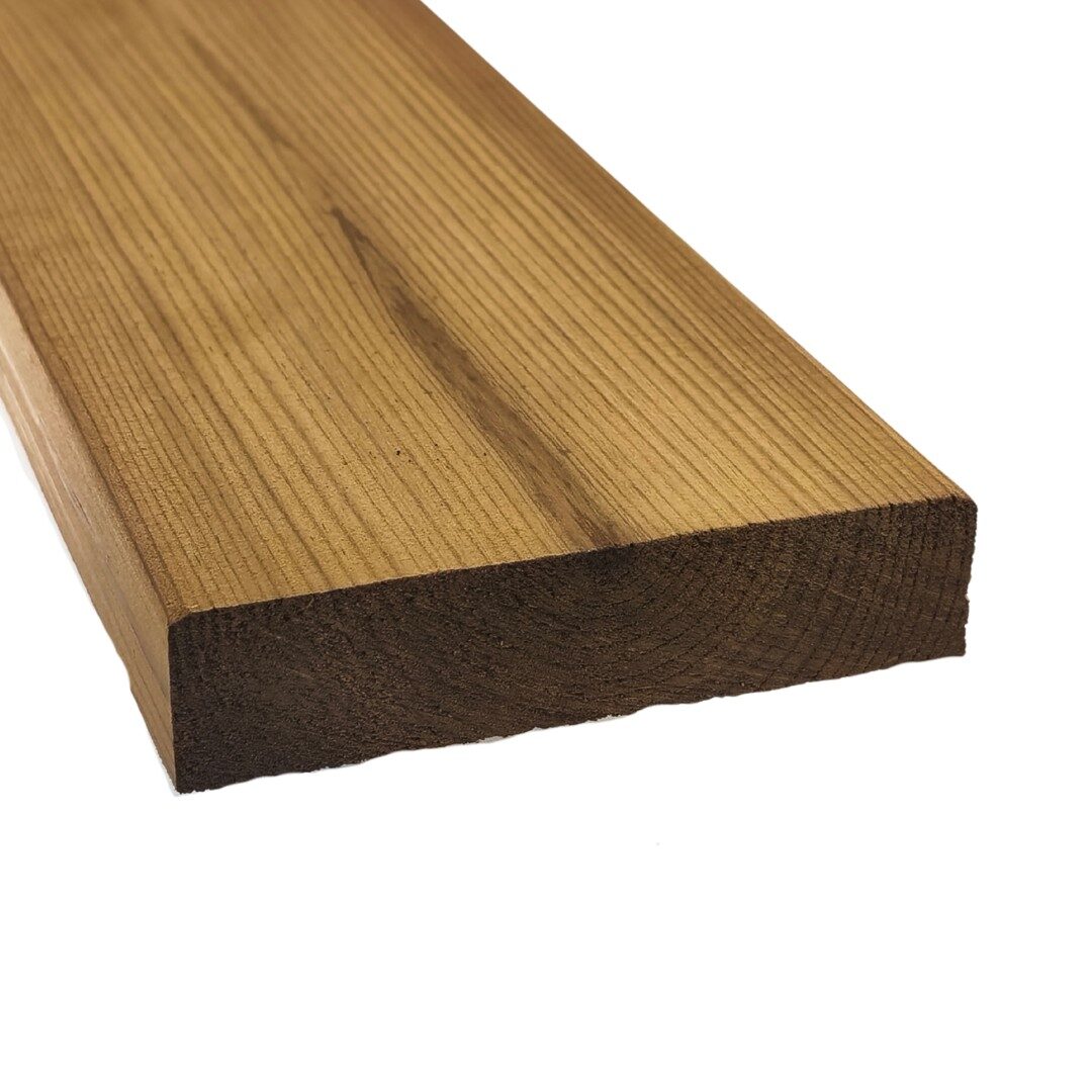 10 Deck em Madeira de Pinho Silvestre, Termo Modificado, 115mm largura ,Liso – Fixação com Parafuso - Image 1