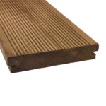 Decking in Scots Pine Wood, Term Modified, 140mm wide, Grooved &ndash; Fixing with Clip