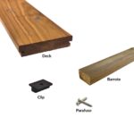 KIT 10m2, Deck Pinho, Termo Modificado Pinho Maritimo, Tábua 120, Fixação C/Clips, Face Lisa