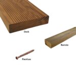 KIT 10m2, Deck em Madeira de Pinho, Termo Modificado Pinho Maritimo, Tábua 100mm,Fixação C/parafusos,Ranhurado