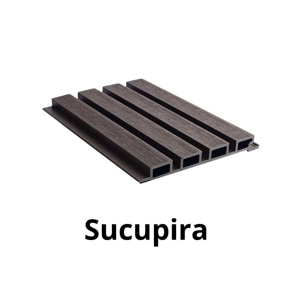 Revestimento Compósito Cux Castellation-sucupira AMOSTRA Revestimento Compósito Cux Castellation, 100mmx216mmx28mm, Brushed - Sucupira - Image 1