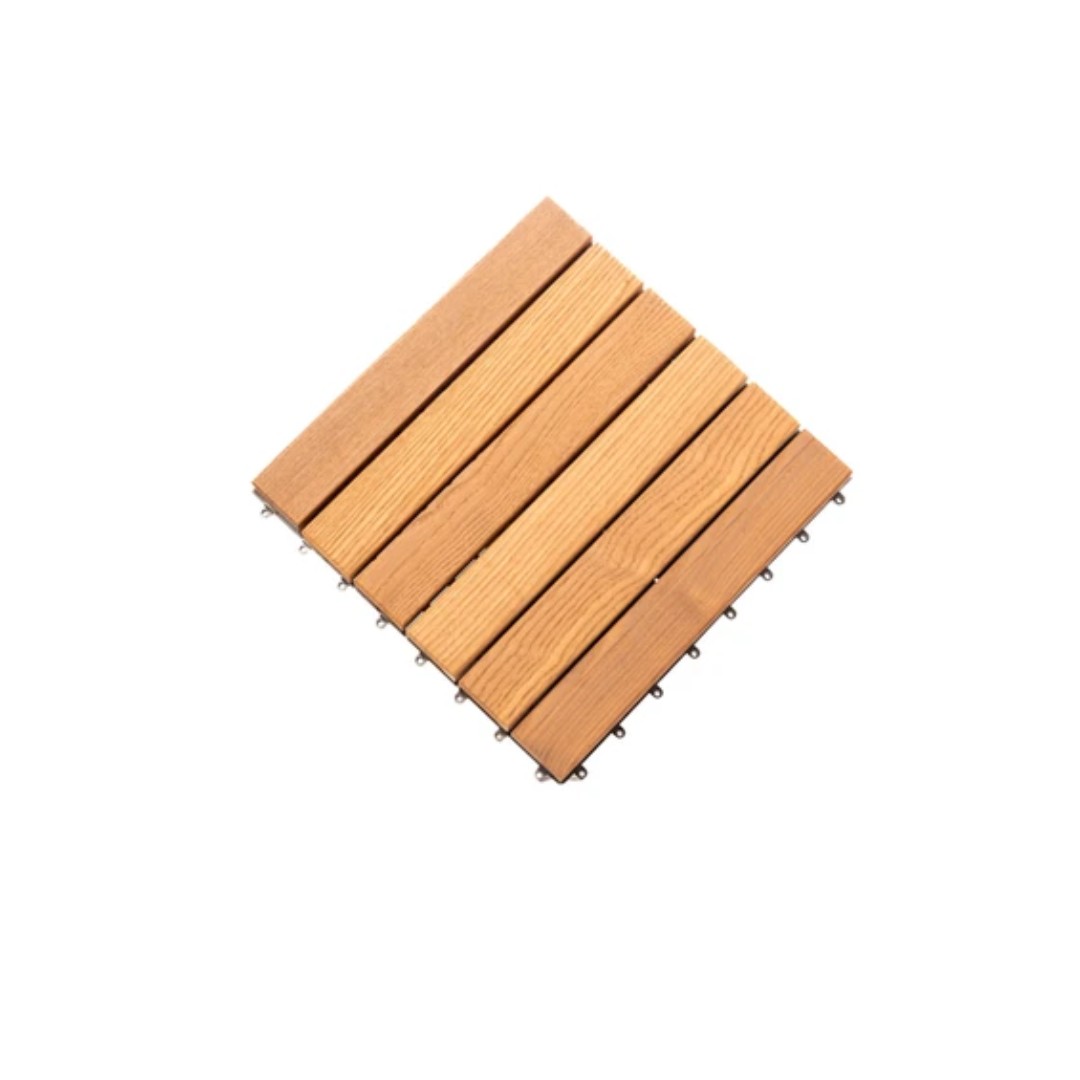 deckmodularpinho300x300-46 Deck Mosaico, Madeira Pinho Marítimo Thermo Wood, 300X300(46)mm, Exclusive, Base PVC,1,08m2 - Image 1